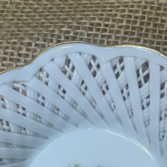 MOGA Handmade in Romania Floral Pattern Ring Trinket Dish - Picture 3 of 5